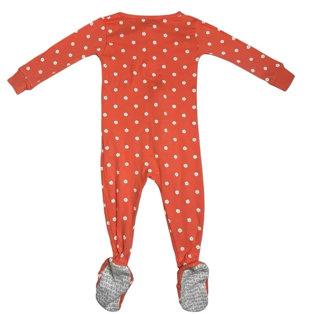 Carters Sleeper Pajamas Girls Squirrel Orange 12 Months